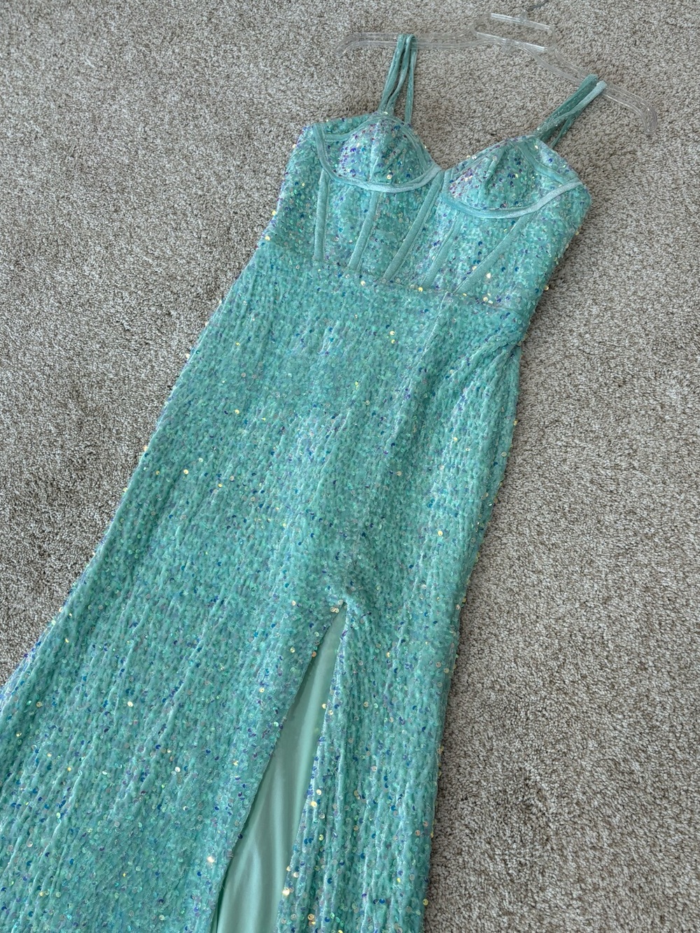 Turquoise Prom Dress Women’s Size Medium Mermaid Style Prom Dress
